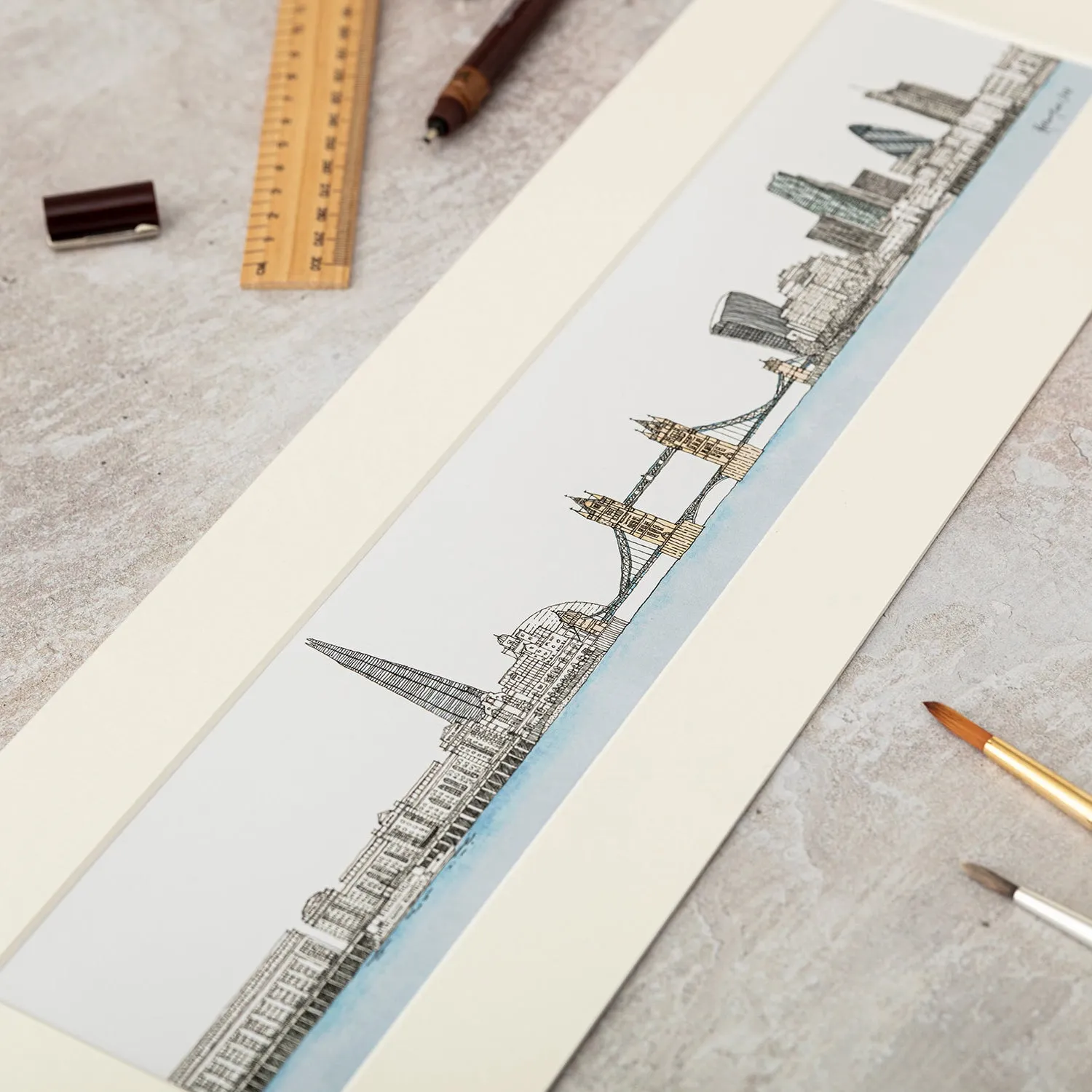 Katherine Jones London Skyline Print - 20 x 6 Inches