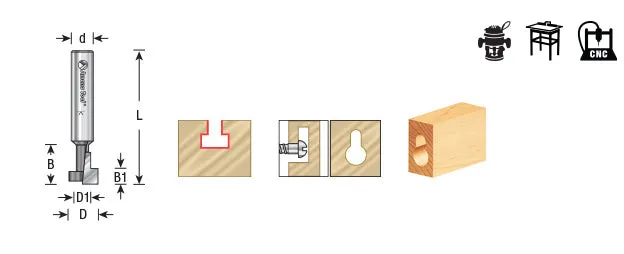 Keyhole Router Bit | 1⁄2 Dia x 3⁄8 x 1⁄4" Shank | 45652 | 738685856529