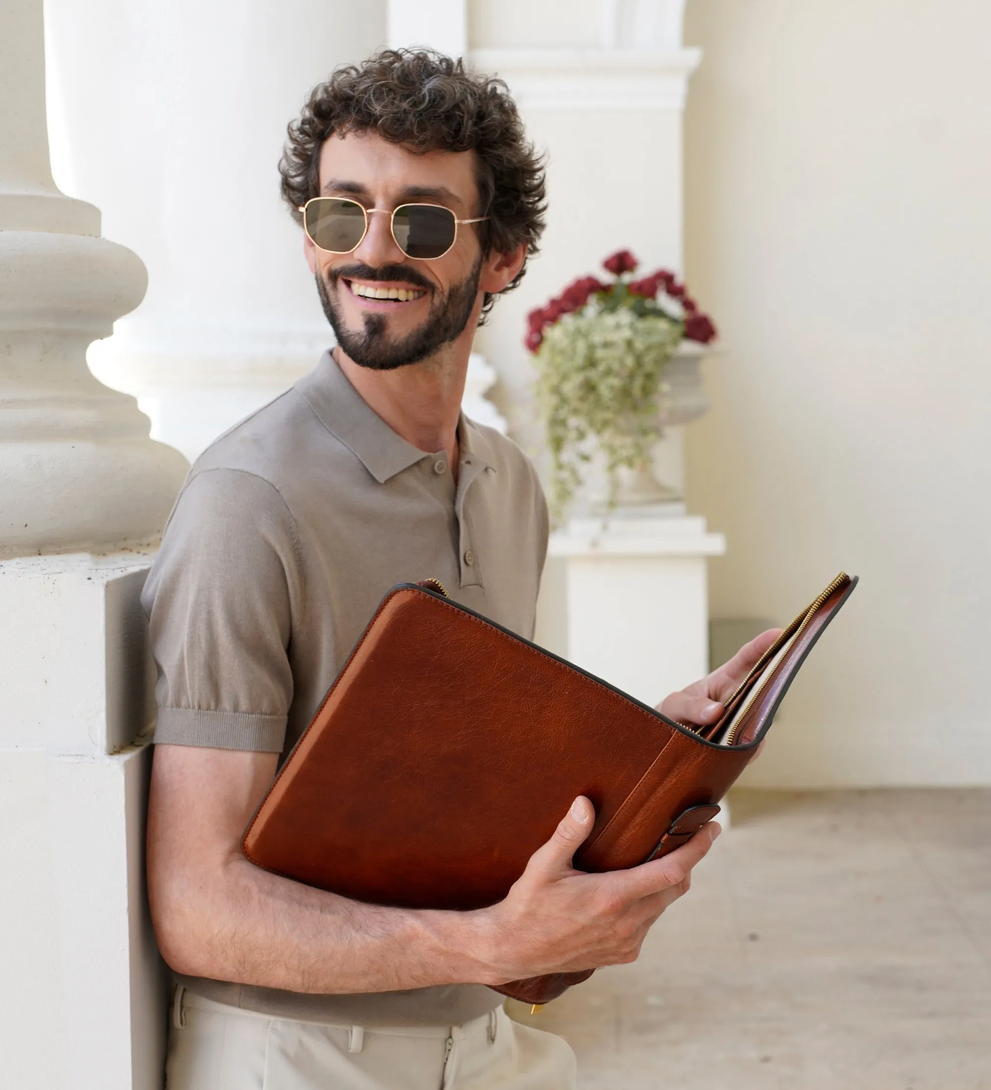 Leather Portfolio with Binder - Joy in the Morning