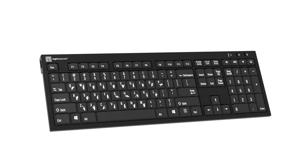 LogicKeyboard Hand Sign keyboard NERO PC US LKB-HAND-BJPU-US