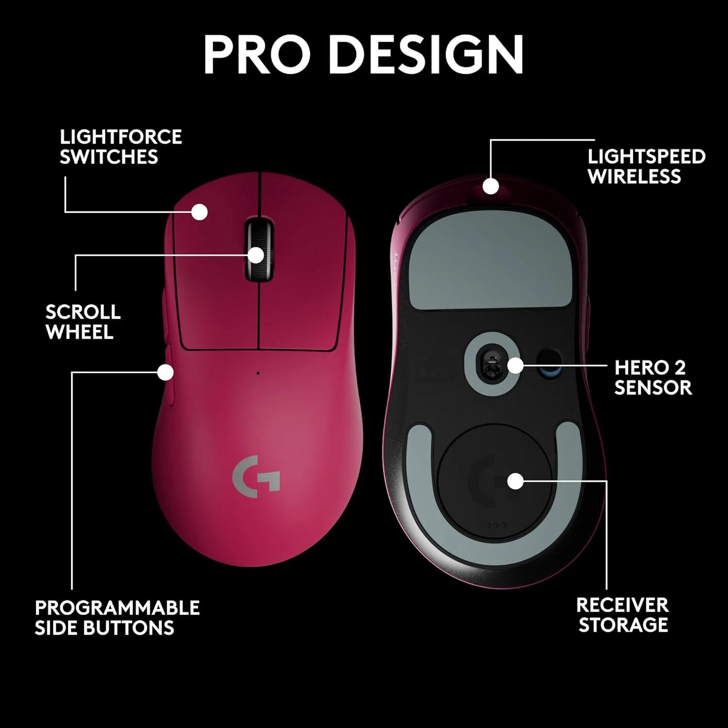 Logitech G Pro X Superlight 2 DEX 無線電競滑鼠 - Pink 粉紅色 910-007375 原裝行貨