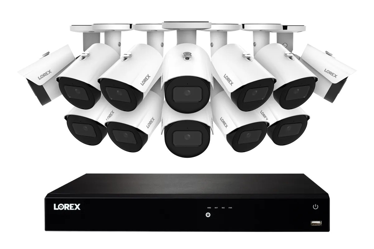 Lorex Fusion Series 4K 16 Camera Capable (Wired or Fusion Wi-Fi) 4TB Wired NVR System with A14 IP Bullet Cameras