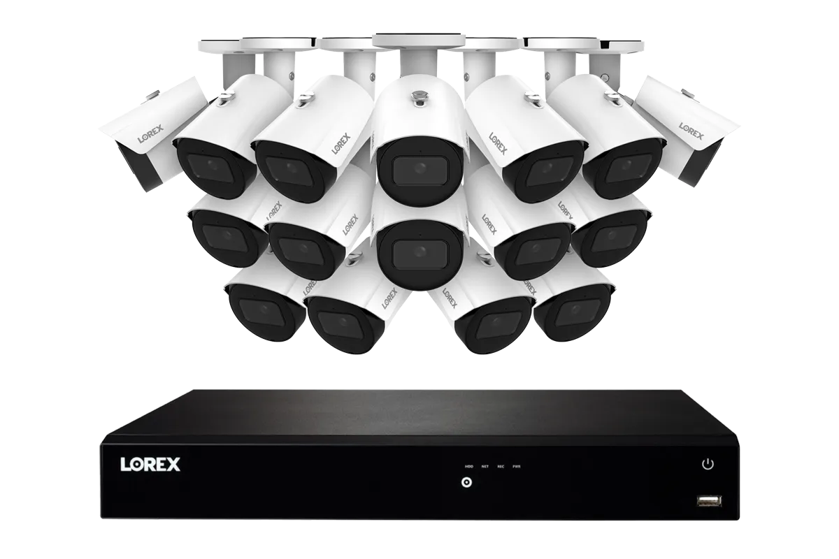 Lorex Fusion Series 4K 16 Camera Capable (Wired or Fusion Wi-Fi) 4TB Wired NVR System with A14 IP Bullet Cameras