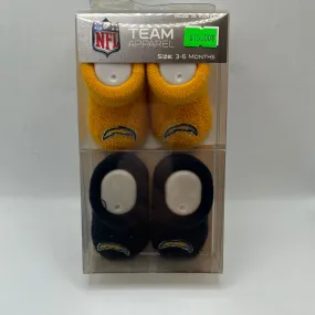 Los Angeles Chargers NFL 2PK Baby Bootie Officially Licensed Boxed Set