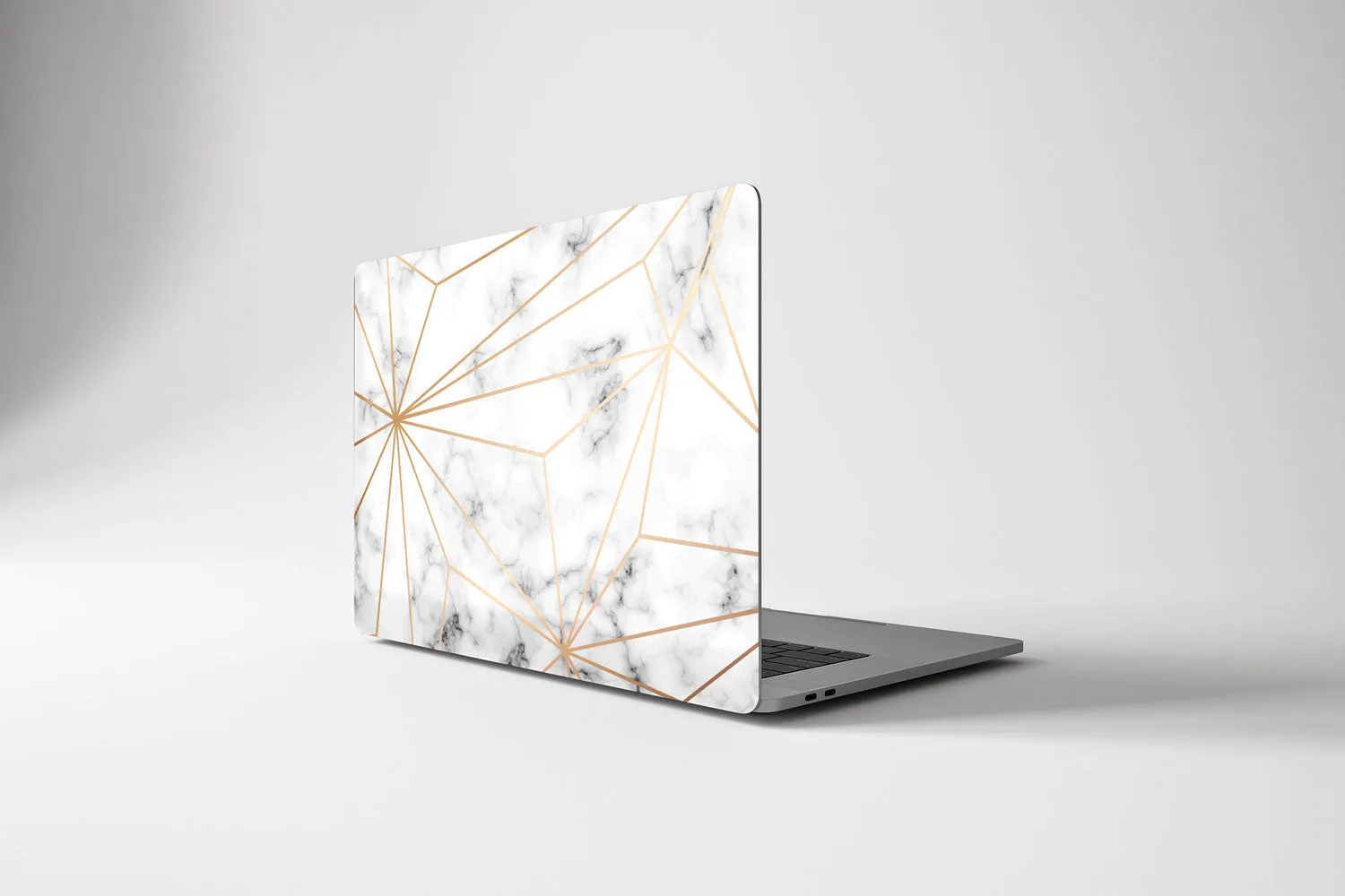 Macbook Hard Shell Case - White Marble & Geometric