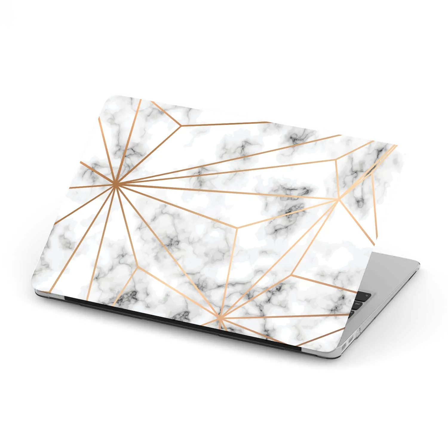 Macbook Hard Shell Case - White Marble & Geometric