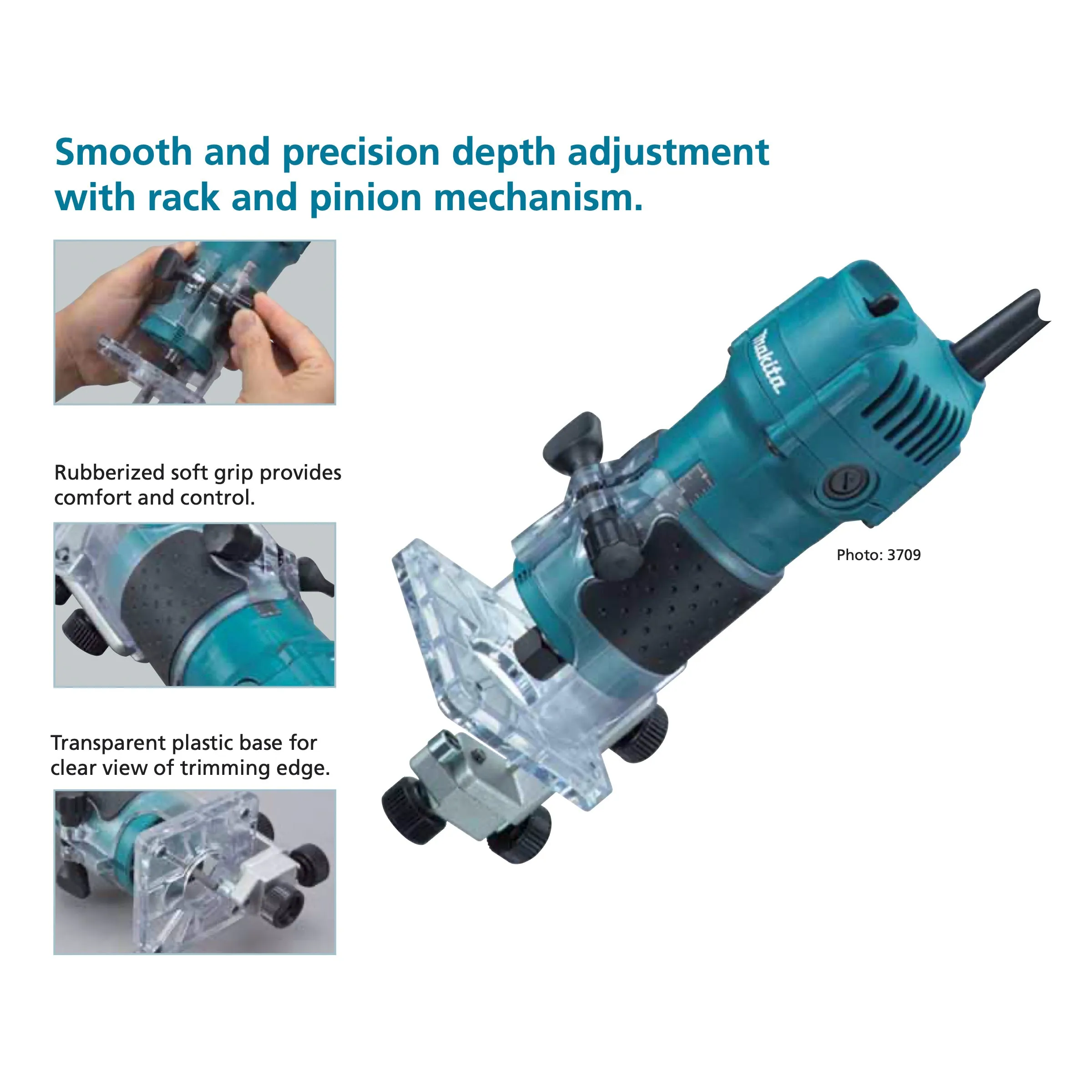 Makita Laminate Trimmer 530W 3709