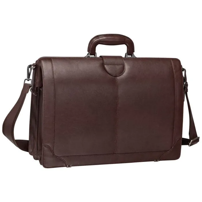 Mancini Leather Milan Luxurious Litigator Briefcase Pocket for 17.3” Laptop