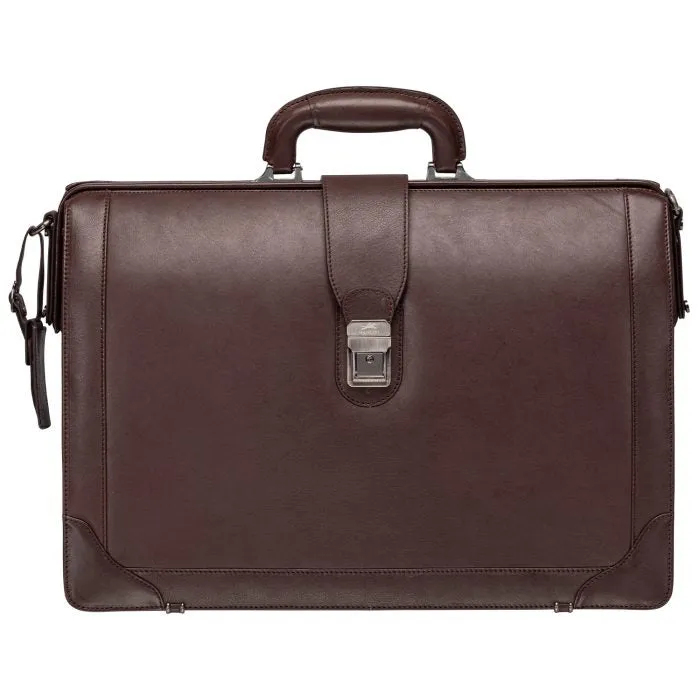 Mancini Leather Milan Luxurious Litigator Briefcase Pocket for 17.3” Laptop