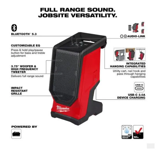 Milwaukee  M18™ Bluetooth® Jobsite Speaker (2954-20)