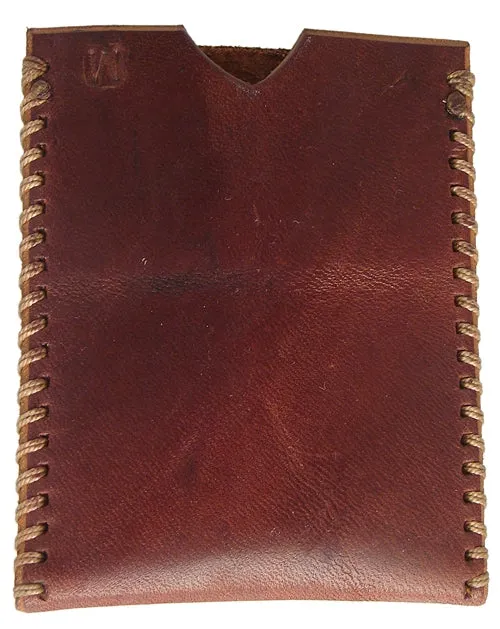 MR. WINTER - "LEATHER CARD CASE" with Gold Vintage Medallion