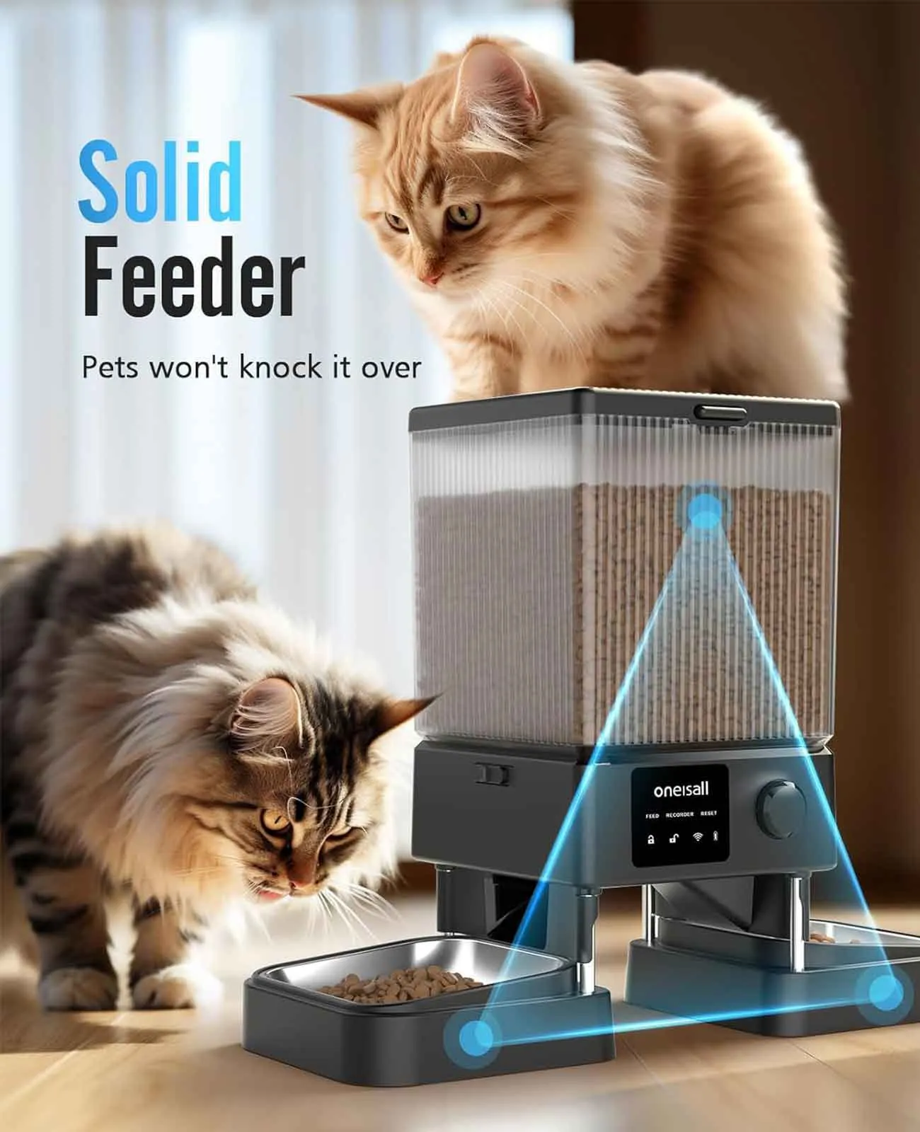 Oneisall 5L Automatic Pet Feeder with 5G Wi-Fi & 7L Dog Water Fountain Set