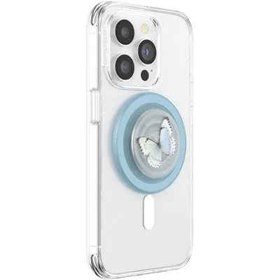 Open Box - PopSockets Magnetic Phone Grip with MagSafe, Magnetic Adapter Ring Included - Whisper Moth Translucent