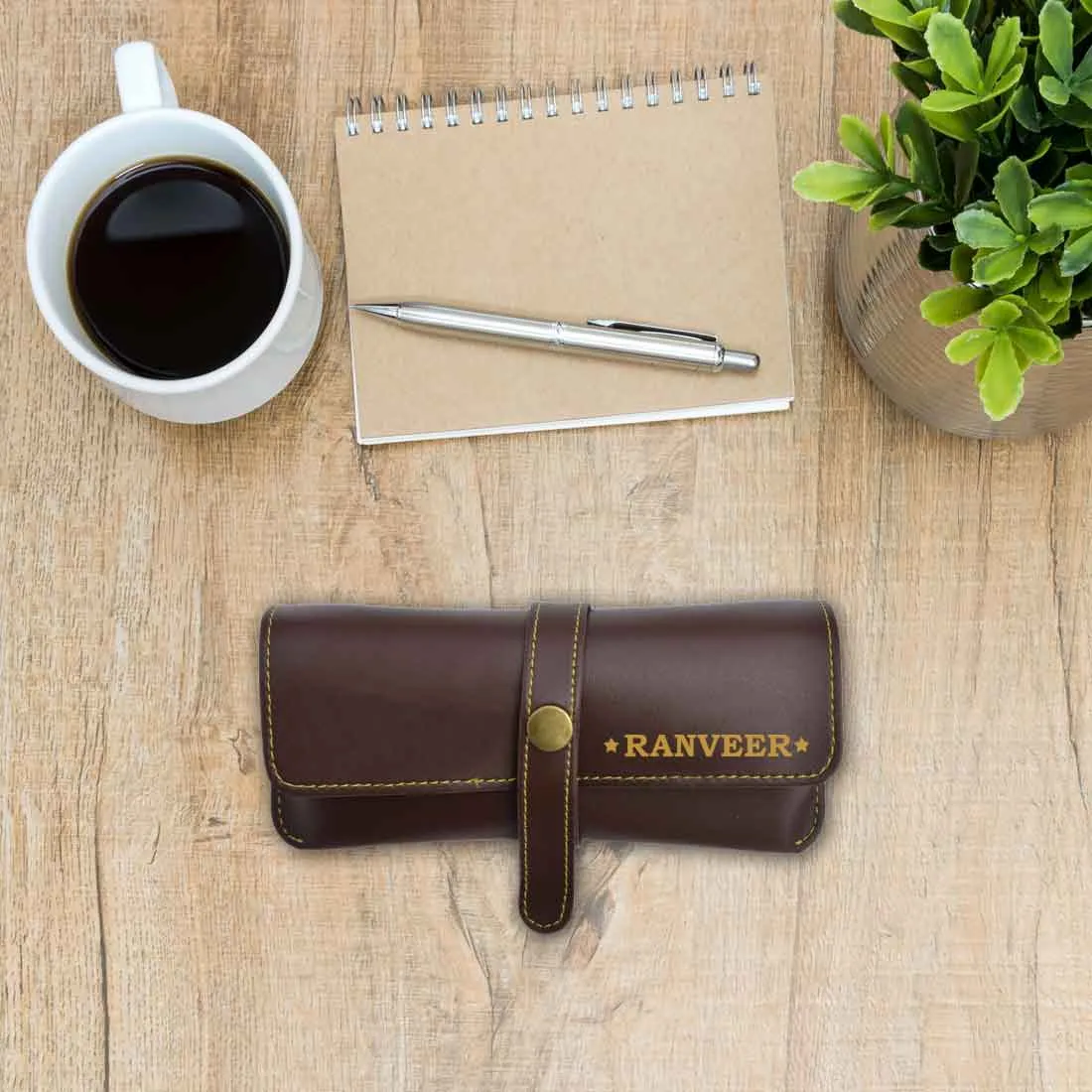 Personalized Eyewear Case Sunglass Specs Holder - Premium Vegan Leather