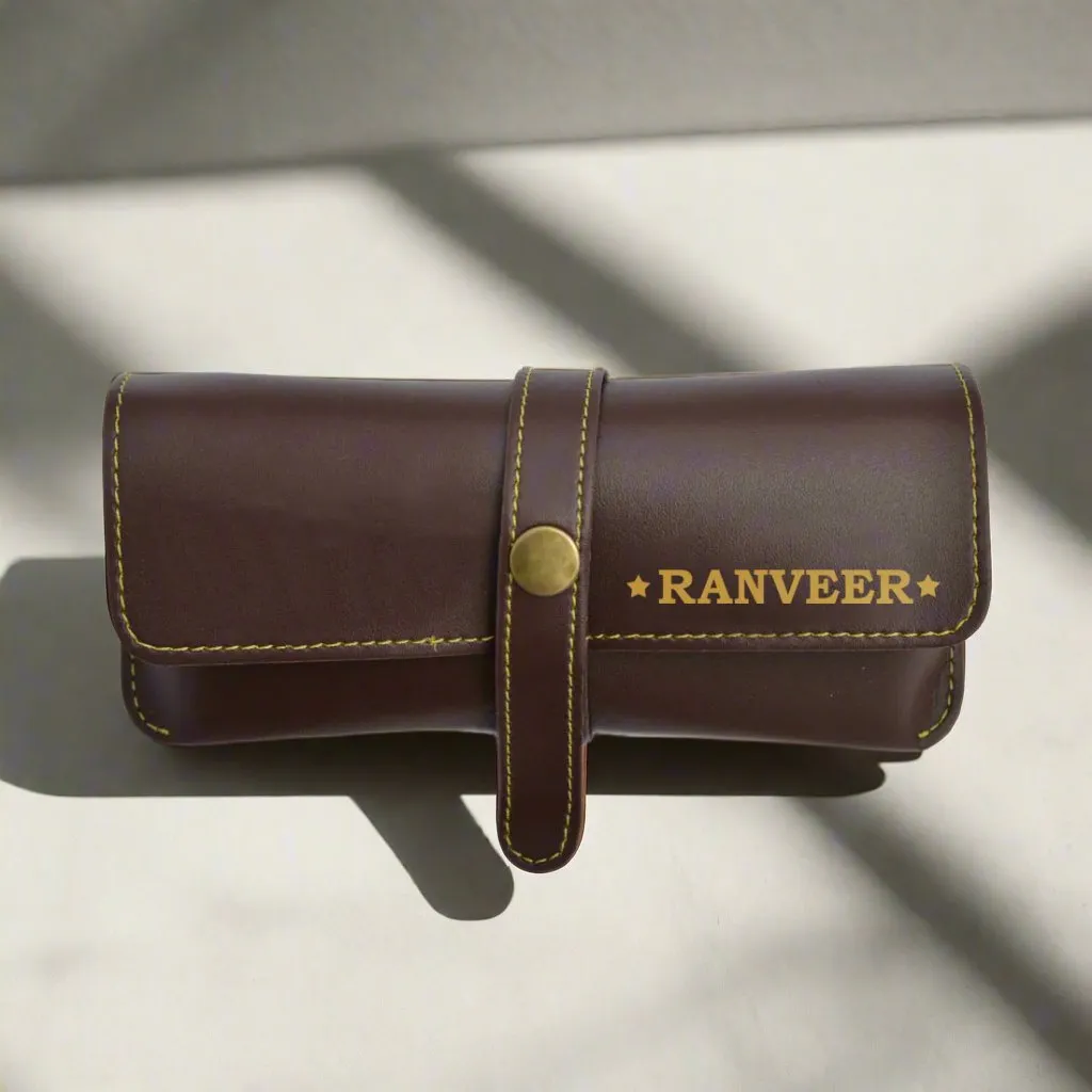 Personalized Eyewear Case Sunglass Specs Holder - Premium Vegan Leather