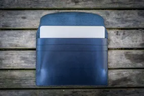 Personalized Leather MacBook Sleeves - Navy Blue