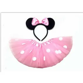 Pink Minnie Mouse baby tutu & headband set for girls