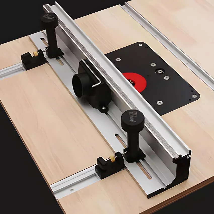 Precision Router Table Fence System 700mm with Sliding Brackets Bit Guard