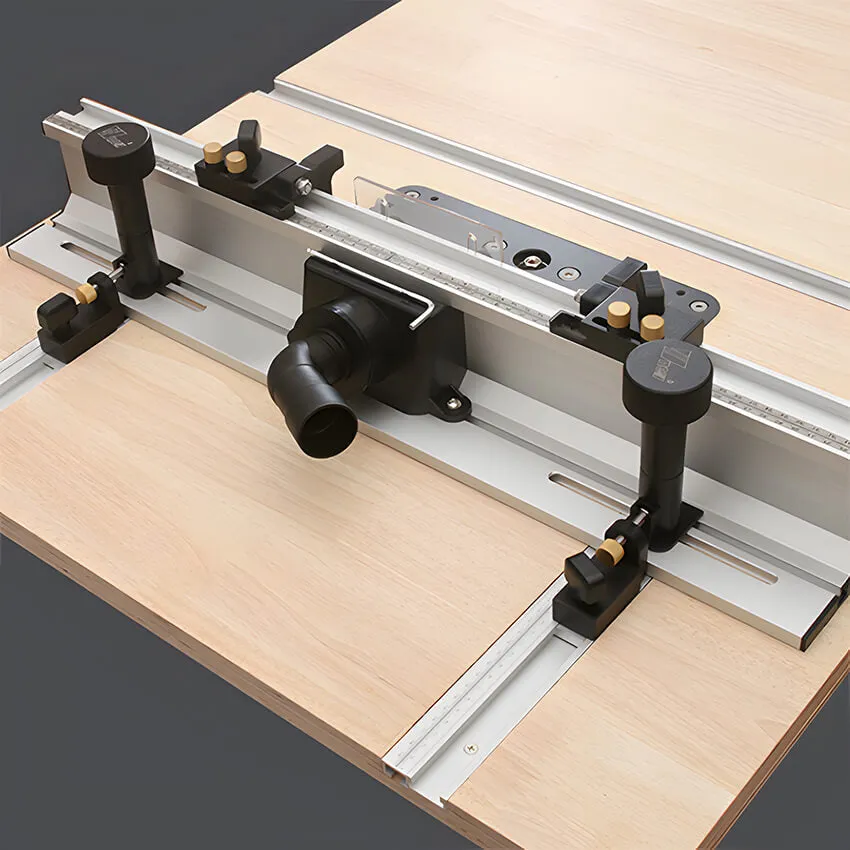 Precision Router Table Fence System 700mm with Sliding Brackets Bit Guard