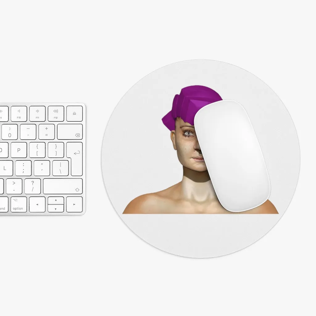 Purple Hair Girl Mouse Pad