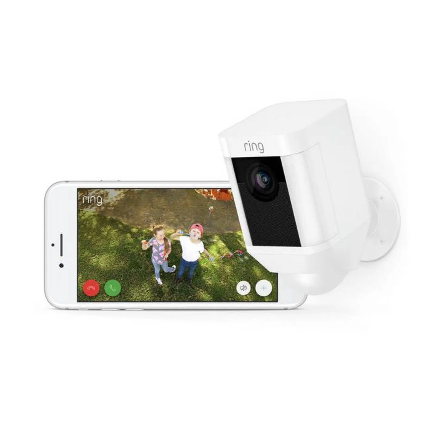 Ring Spotlight Cam White Wifi HD PIR Activated Security Surveillance Camera