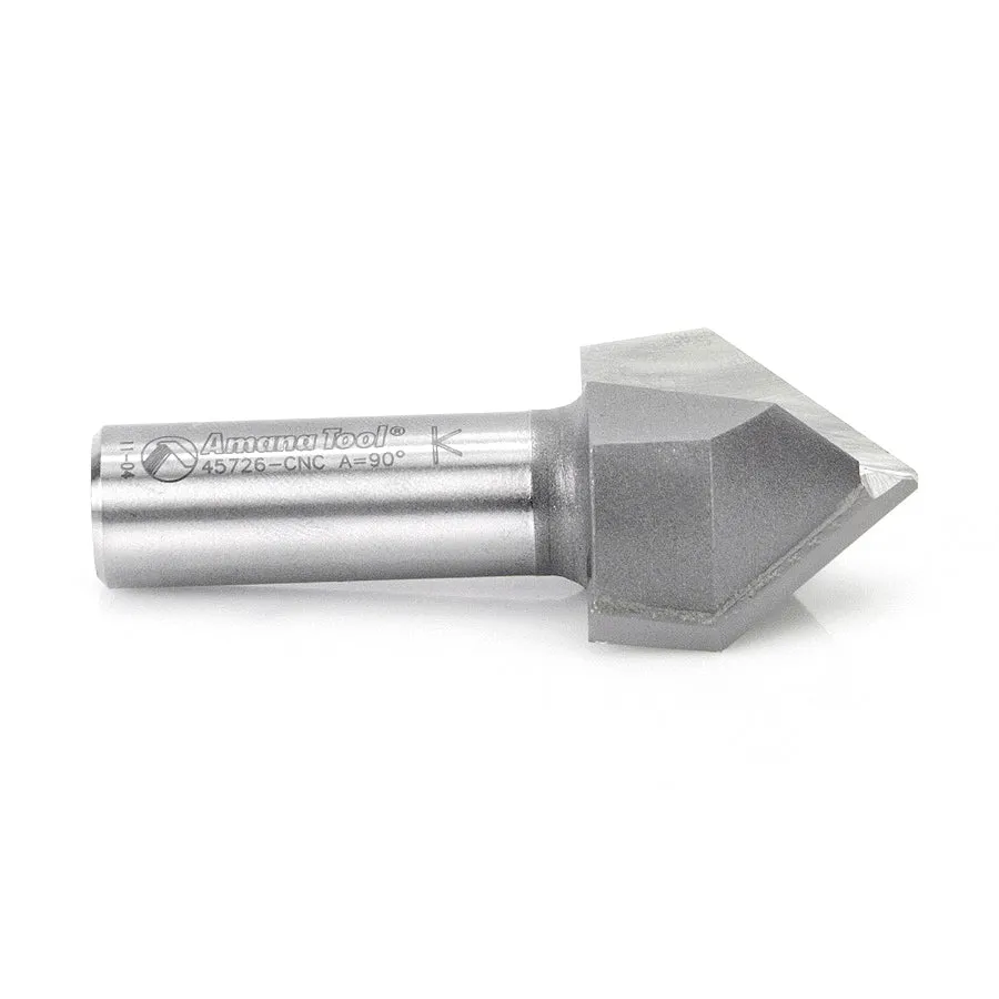 V Groove CNC Router Bit | 90° x 1 1⁄4 Dia x 3⁄4 x 1⁄2" Shank | 45726-CNC | 738685045725