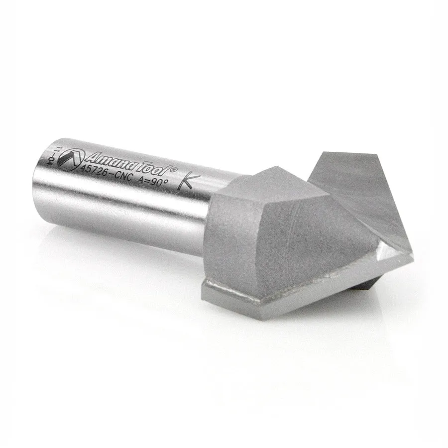 V Groove CNC Router Bit | 90° x 1 1⁄4 Dia x 3⁄4 x 1⁄2" Shank | 45726-CNC | 738685045725