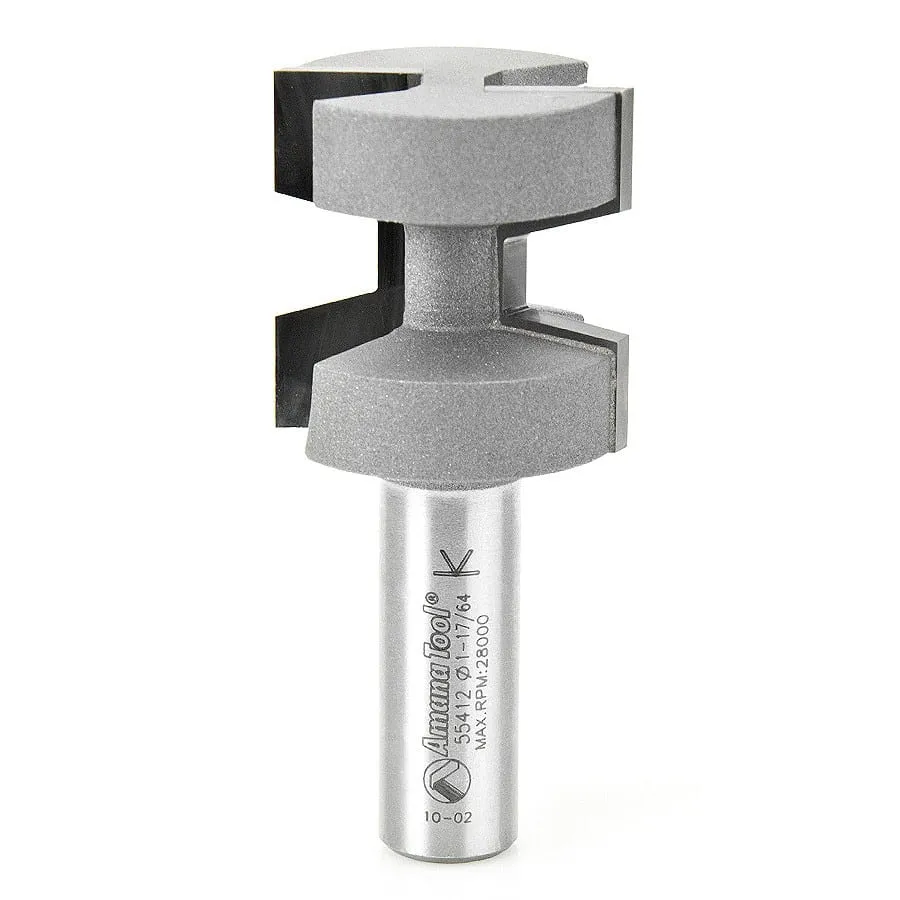 Wedge Tongue & Groove Router Bit | 15°x 1 1⁄4 Dia x 1 1⁄4 x 1⁄2" Shank | 55412 | 738685954126