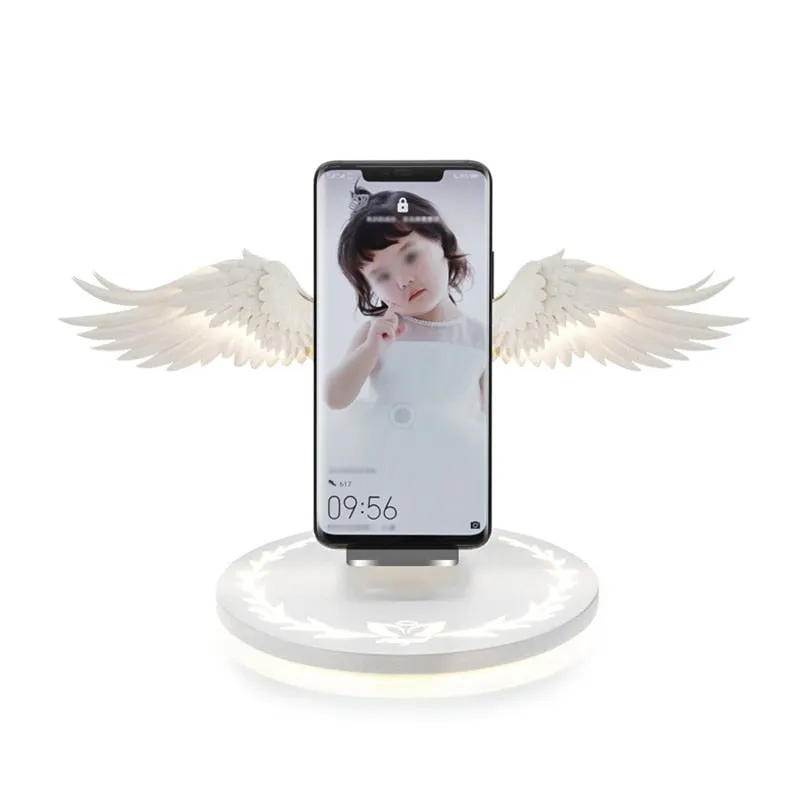 Wireless Charger Angel Wings Night Light Mobile Phone Wireless Charger