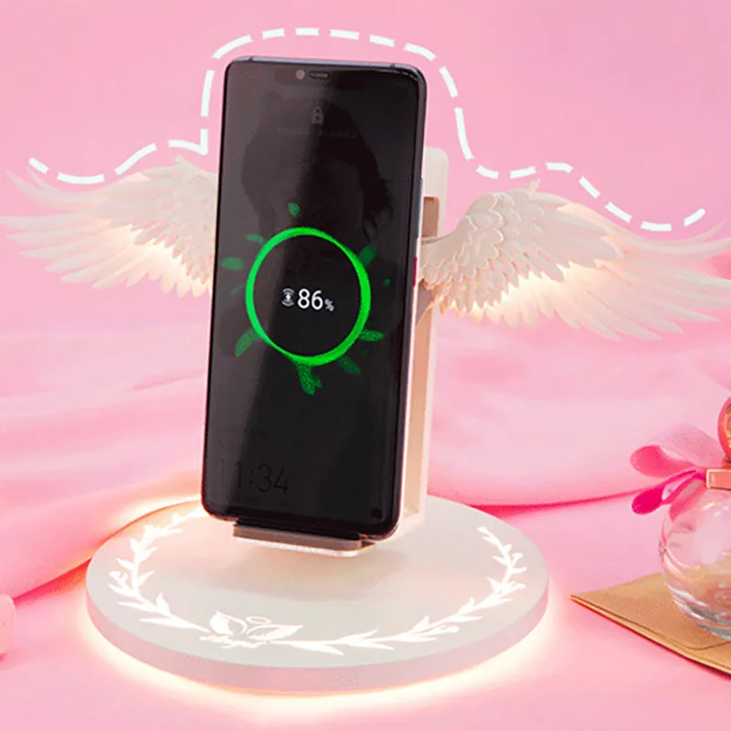 Wireless Charger Angel Wings Night Light Mobile Phone Wireless Charger