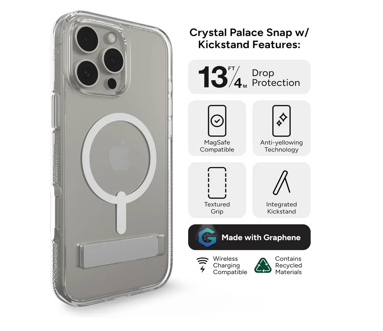 ZAGG iPhone 16 Series Crystal Palace Snap Clear